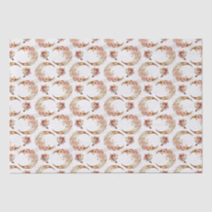 Papier Mousseline Lunes et fleurs roses