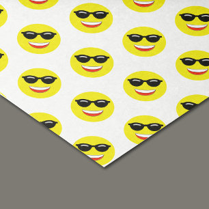 Papier Mousseline Lunettes de soleil cool Yellow Emoji Motif