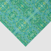Papier Mousseline Lupine Fleurs Bohème Arabesque Motif Vert (Détail)