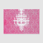 Papier Mousseline Lustre Silhouette et Damas rose (Recto)