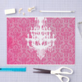 Papier Mousseline Lustre Silhouette et Damas rose (Artisanat)