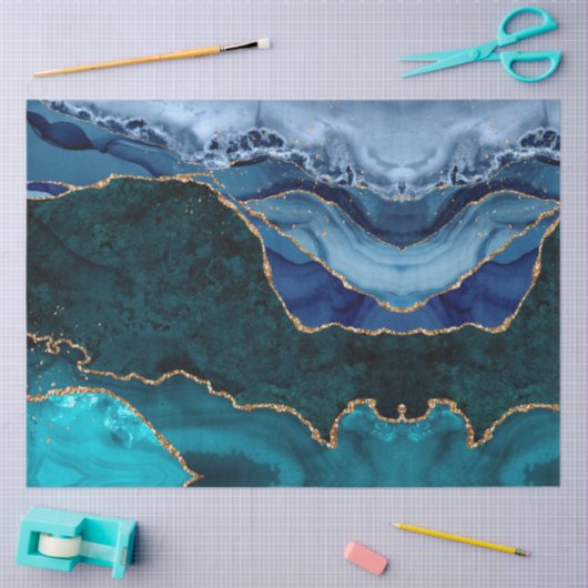 Papier Mousseline Lux Peacock Agate & Gold (Artisanat)