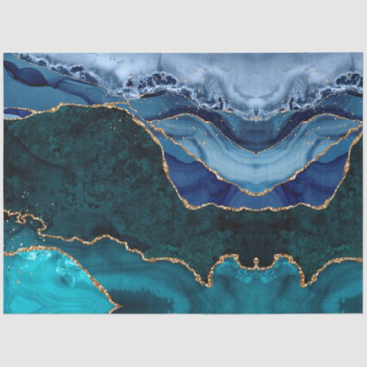 Papier Mousseline Lux Peacock Agate & Gold (Recto)