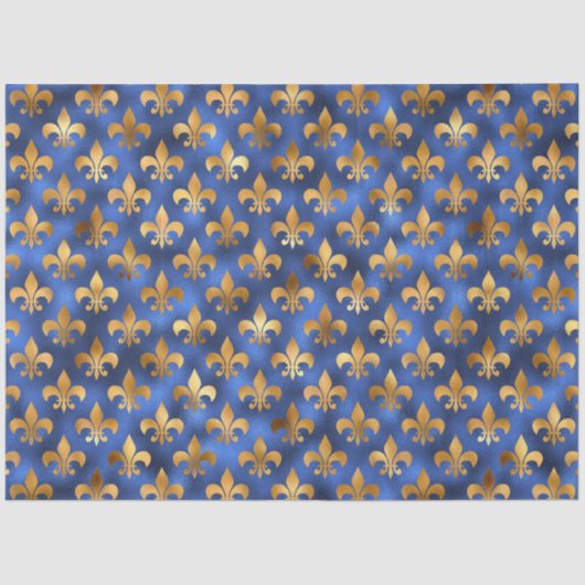 Papier Mousseline Luxe Blue and Gold Series Design 19 (Recto)