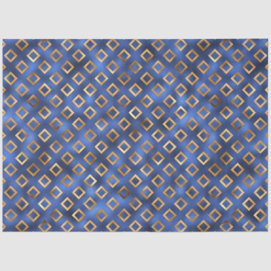 Papier Mousseline Luxe Blue et Gold Series Design 18 (Recto)