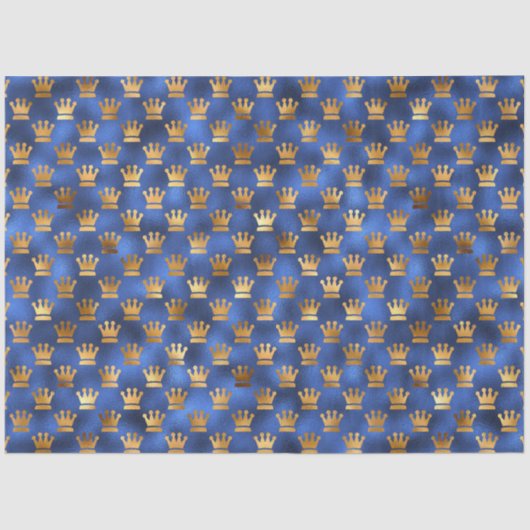 Papier Mousseline Luxe Blue et Gold Series Design 5 (Recto)