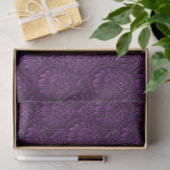 Papier Mousseline Luxe Floral violet (Cadeau)