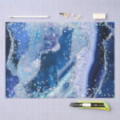 Papier Mousseline Luxe Gemstone Marble Blue Glitter Agate (Artisanat)