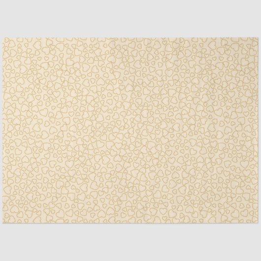 Papier Mousseline Luxe Moderne Élégant Amour Or Coeur (Recto)