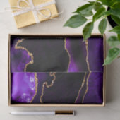 Papier Mousseline Luxe Purple Gold Parties scintillant Agate Joyeux  (Cadeau)