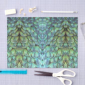 Papier Mousseline Luxueuses et élégantes plumes Turquoises à enclos (Artisanat)