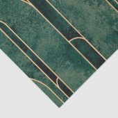 Papier Mousseline Luxueux Motif Art déco Vert et Or (Détail)