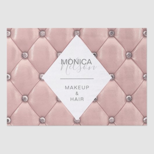 Papier Mousseline luxueux rose or tufted monogramme (Recto)