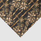 Papier Mousseline Luxueux Snowflakes Black Gold Bow Noël (Détail)