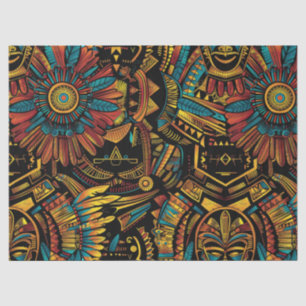 Papier Mousseline Luxueux Turquoise "Aztec Dream" Elégant Tissue P