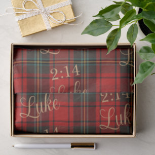 Papier Mousseline Luxury Luke 2:14 Tartan Noël Classique Plaid 