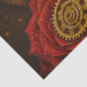 Papier Mousseline Luxury Steampunk Roses Romantic Gold Gears (Détail)