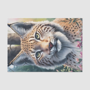 Papier Mousseline Lynx Watercolor Forest Art