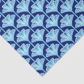 Papier Mousseline Lys Art Déco, Bleu Cobalt, Aqua et Blanc (Détail)