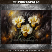 Papier Mousseline Lys calcaires jaunes composition #3