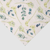 Papier Mousseline Lys calla blanc et eucalyptus  (Détail)