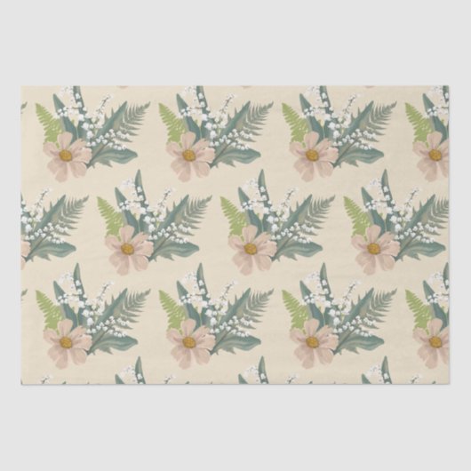 Papier Mousseline Lys de la Vallée Jardin Floral (Recto)