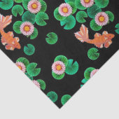 Papier Mousseline Lys d'eau et papier tissu de poisson de Koi (Détail)