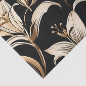 Papier Mousseline Lys dorés modernes sur noir (Détail)