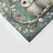 Papier Mousseline M. et Mme Barn Owls en hiver Noël (Détail)