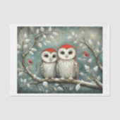 Papier Mousseline M. et Mme Barn Owls en hiver Noël (Recto)
