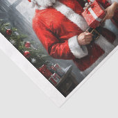 Papier Mousseline M. et Mme Claus offrant des cadeaux (Détail)