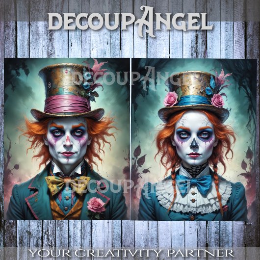 Papier Mousseline M. et Mme Mad Hatters Découpage