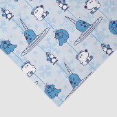 Papier Mousseline M. Narwhal Blue Snowflake Motif (Détail)