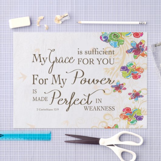 Papier Mousseline Ma grâce est suffisante (Artisanat)