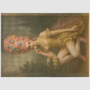 Papier Mousseline Macaron Marie Antoinette Femme Rococo Decoupage 