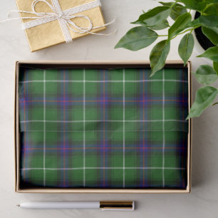 Papier Mousseline MacDonald tartan bleu vert plaid
