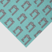 Papier Mousseline Machine à coudre de Tailor Élégant Motif Gris Turq (Détail)