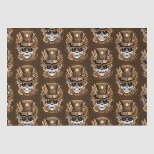 Papier Mousseline Machine rétro Voodoo à vapeur crâne (Recto)