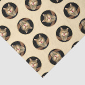 Papier Mousseline Mad Tabby Chat Portrait Peinture Cute Art Original (Détail)