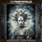 Papier Mousseline Madame Skull, reine gothique des os