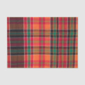 Papier Mousseline Madras moderne Plaid Orange Green Carré Motif (Recto)