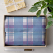 Papier Mousseline Madras Plaid Blue et Purple (Cadeau)