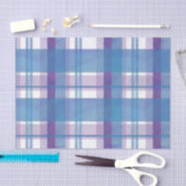 Papier Mousseline Madras Plaid Blue et Purple (Artisanat)