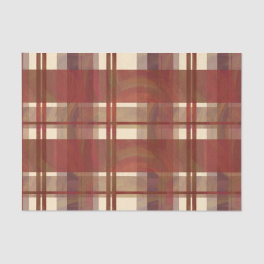 Papier Mousseline Madras Plaid Fall Red (Recto)