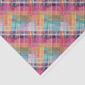 Papier Mousseline Madras Plaid, Violet, Papier Tissu Aqua Rose (Détail)