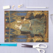 Papier Mousseline MAESTA, VIERGE AVEC ENFANT, Jaune d'or bleu (Artisanat)