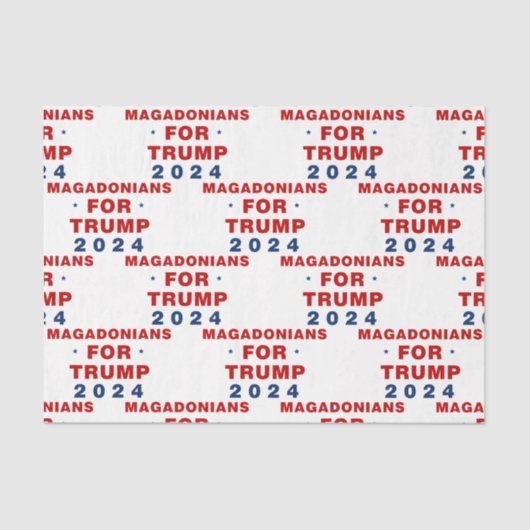Papier Mousseline Magadoniens pour Trump 2024 Rouge bleu (Recto)
