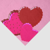Papier Mousseline Magenta Coeurs rose et rouge à saint Jacques (Détail)