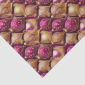 Papier Mousseline Magenta Gold Christmas Pattern#12 ID1009 (Détail)
