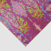 Papier Mousseline Magenta psychédélique et Fleur Dahlia jaune (Détail)